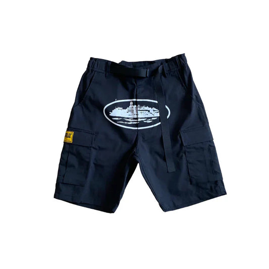 Corteiz Cargo Short - Black/White